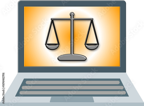 ein Laptop mit einer Waage auf dem Bildschirm