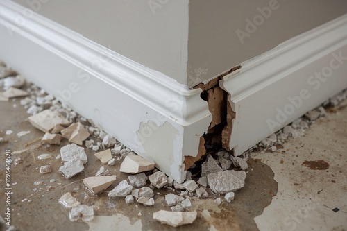 Skirting board broken and h...