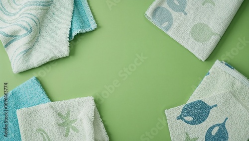 Various microfiber cloths a...