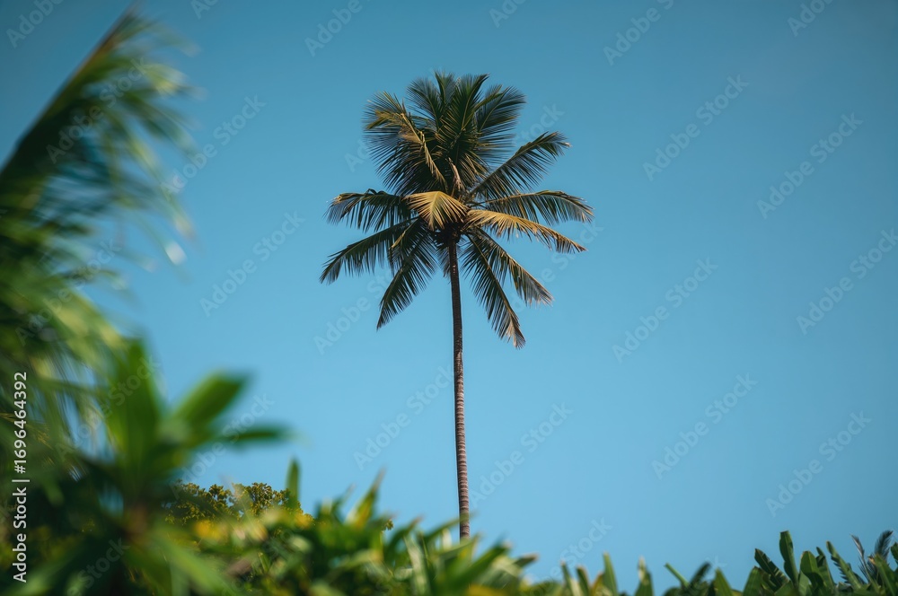 Obraz premium Solitary Coconut Palm Tree