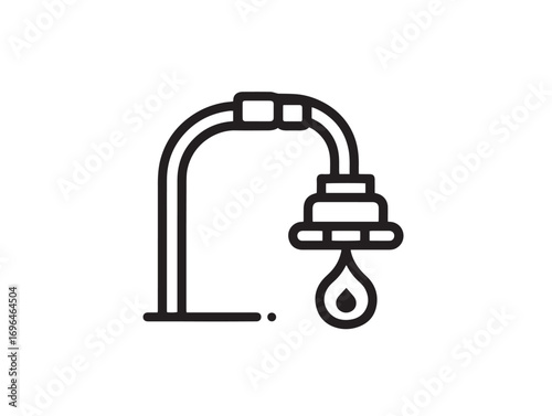 Water Irrigation Timer Symbol in Modern 2D Vector Artwork