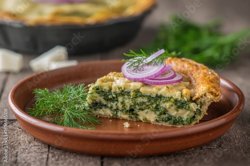 A slice of vegetarian pie f...