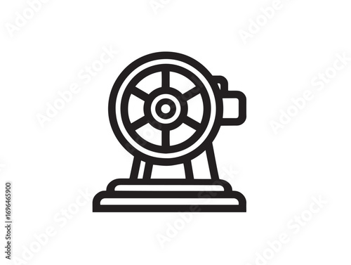 Irrigation Water Pump Icon in Clean 2D Vector Illustration