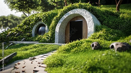 Eco-Friendly Underground House:  A Serene Coastal Retreat