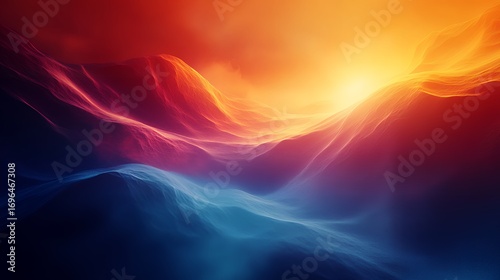 Abstract background with dynamic light and smoke effect for design element