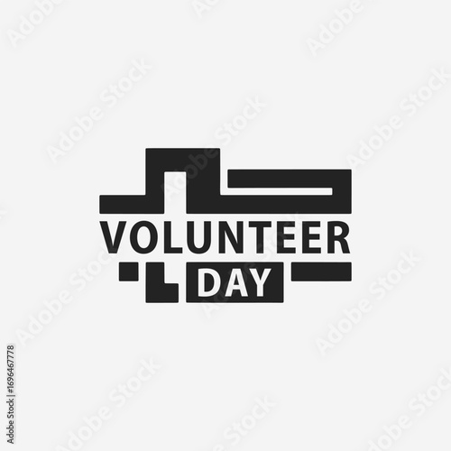 The flat design concept for Volunteer Day poster focuses on simplicity, elegance, and ease of recognition. Vector Sign for Banner, Logos, Labels and Icons.