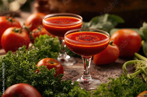 Chilled vegetable soup pres...