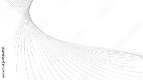 Abstract flowing lines creating a sense of movement and depth against a minimalist white background