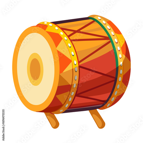 old drum isolated on white