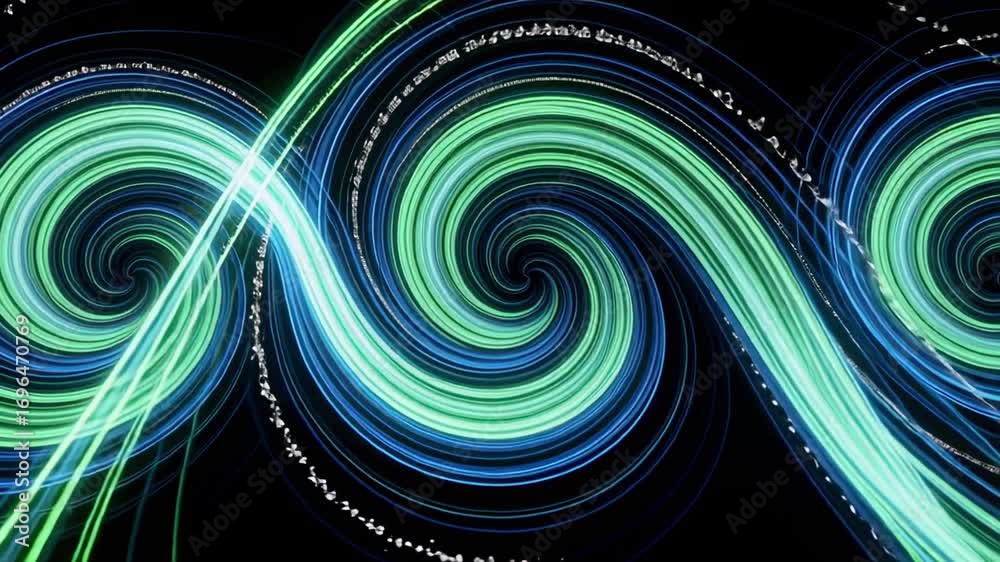 Abstract spiral light trails animation background loop motion graphics ...