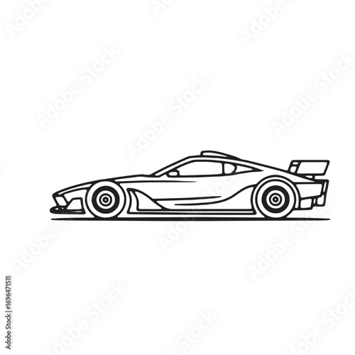 Sleek and Stylish Line Art Illustration of a Modern Sports Car Design Expressing Speed and Innovation in Automotive Excellence
