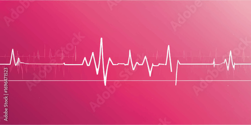 An animated healthcare illustration of a heart heartbeat pulse on a monitor with a cardiogram line creating a heart shape
