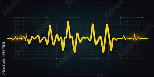 The dynamic rhythm of a healthy heart is illustrated by a vibrant red EKG wave forming a perfect heart shape on a medical monitor