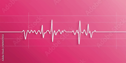A medical electrocardiogram showing a pulsing heart rhythm that forms a love symbol