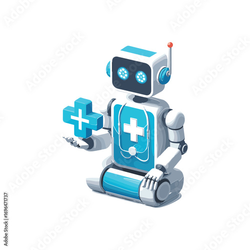 Friendly healthcare robot assisting with medical tasks
