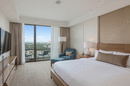 Luxury white bedroom design in a modern home interior