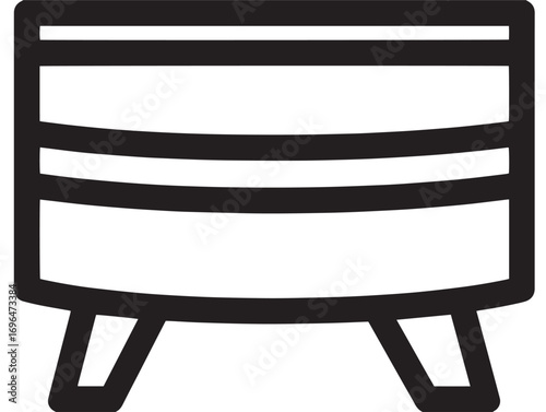 Modern Livestock Feeder Design in Smooth Outline Vector Style