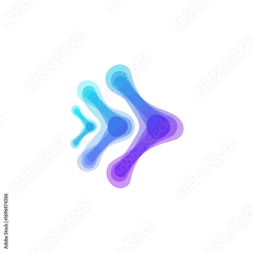 Abstract Layered Hospital Navigation App Icon in Cyan and Purple