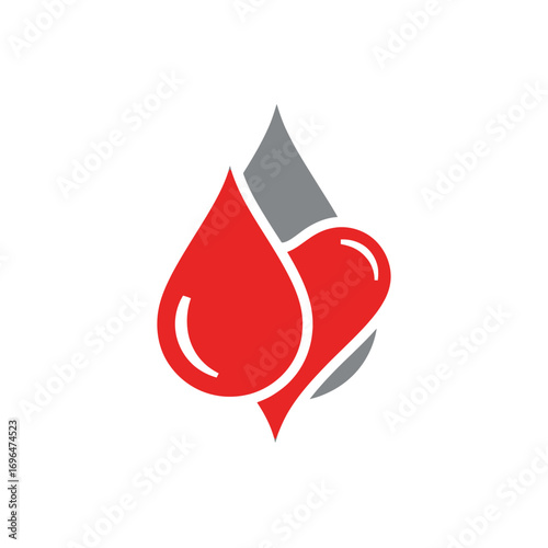 Bold Abstract Blood Donation App Icon for Life Saving
