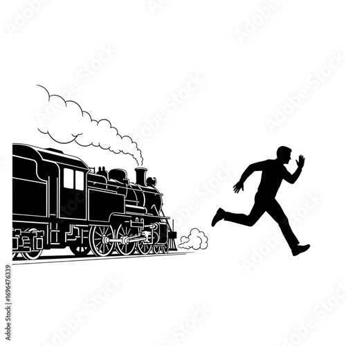 steam locomotive with train