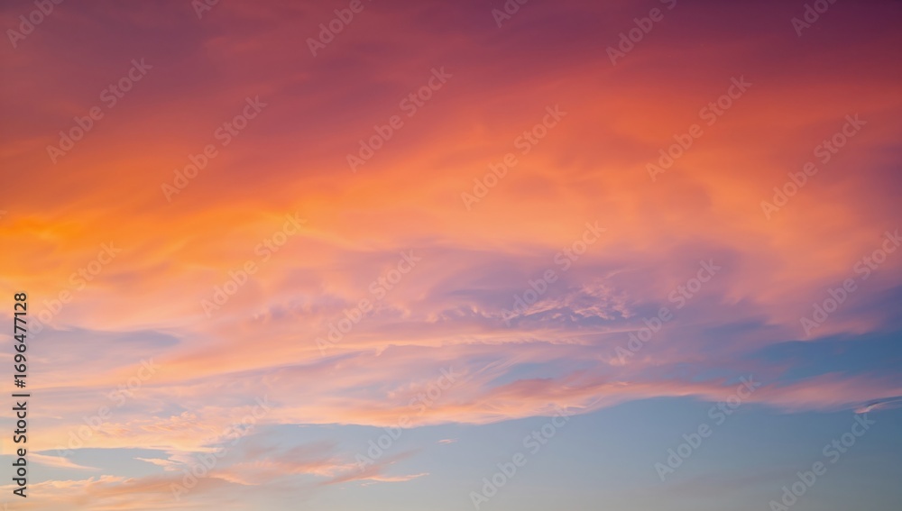 Fototapeta premium Colorful sky backdrop showcasing a natural display of changing hues like orange, red, yellow, pink, and blue depending on the weather