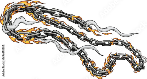 A closeup of a shiny silver chain with a strong metal lock against a black background