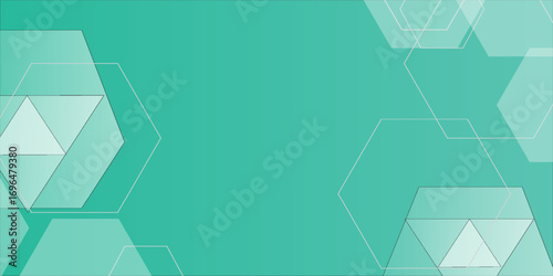 Mint green hexagon pattern background looks like honeycomb vector illustration modern graphic lighting effect.