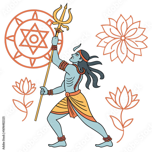 Lord shiva holding trishul