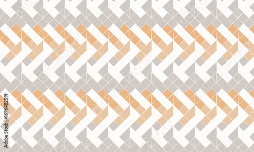 Modern minimalist seamless geometric pattern with abstract arrows, Simple contemporary background with chevron shapes and transparent effect in a soft peach and grey palette