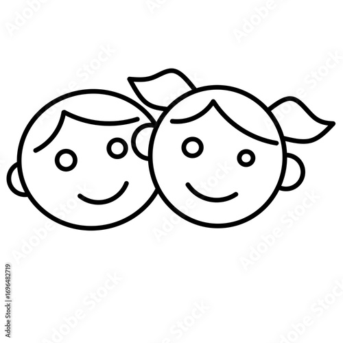 Suitable for babies, children, adults icon label. Vector ilustration 