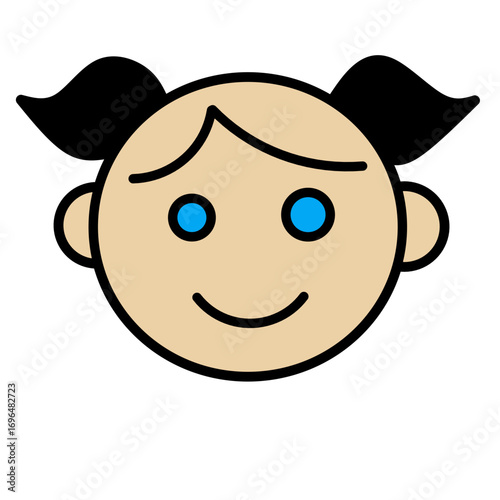 Suitable for babies, children, adults icon label. Vector ilustration 