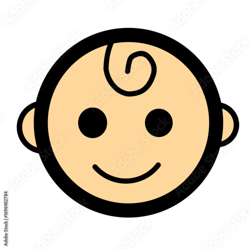Suitable for babies, children, adults icon label. Vector ilustration 
