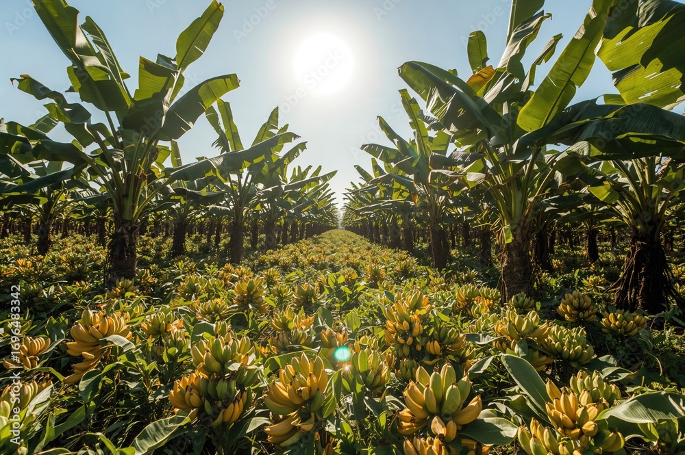 Fototapeta premium Plantation of Banana Trees in the Southern Region
