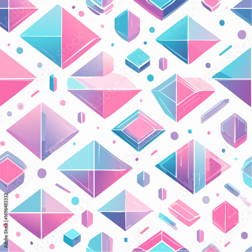 Pastel Geometric Cube Pattern