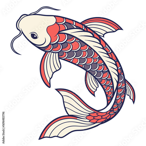 Japanese koi fish illustration
