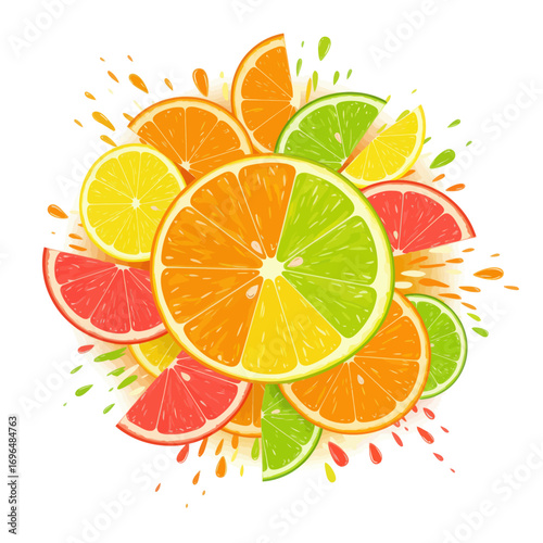 Citrus Burst A Vibrant Collection of Fresh Fruit Slices