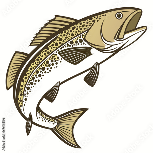 Speckled trout fish jumping