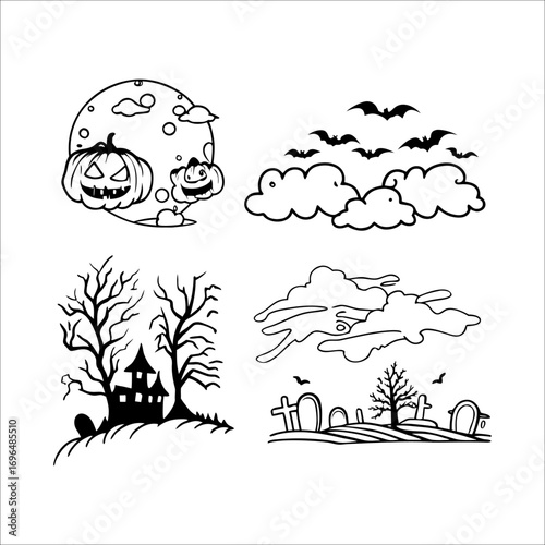 Halloween element set	
