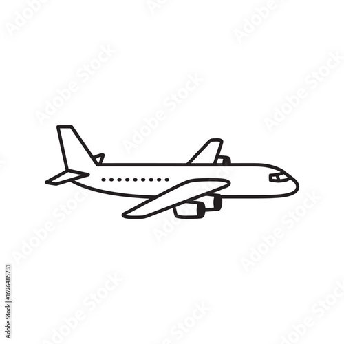 A Simple Airplane Icon Depicting Commercial Flight Travel and the Freedom of Aviation with a Clean Design Style