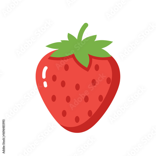 Juicy Red Strawberry Illustration Fresh Fruit Icon
