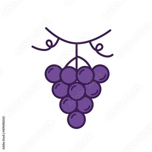 Purple Grapes Icon Fresh, Juicy, and Ready to Eat