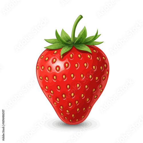 Juicy Red Strawberry A Vibrant Illustration