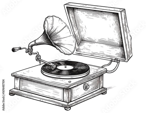 Vintage gramophone illustration (1)
