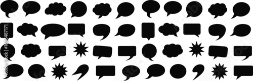 Fotografie Collection of various speech bubble icons, comic dialog shapes, communication sy