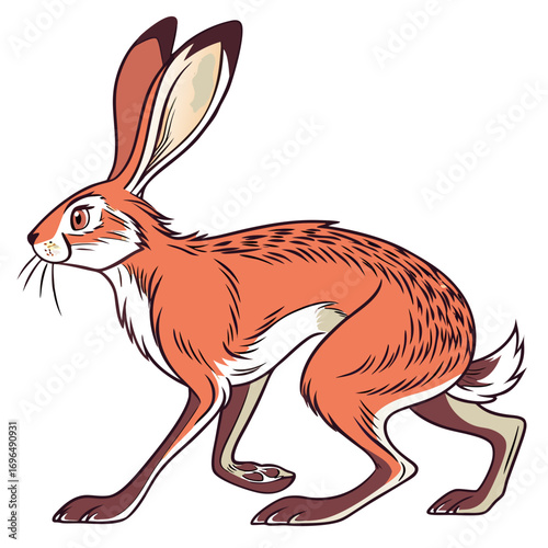 Illustration of a jackrabbit with long ears