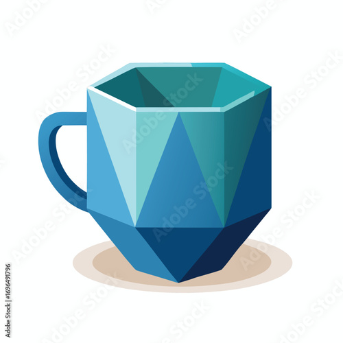 geometric shaped mug with handle-mockup
