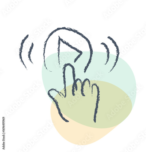 music play doodle icon.