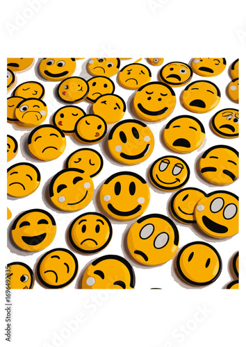 Set of emoticon line vector illustrations on white background