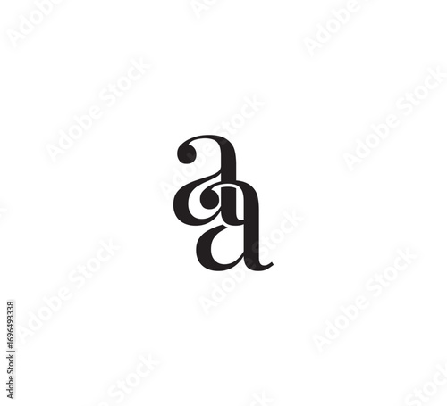 Elegant Serif Monogram Logo with Overlapping Initial Letters – Vintage and Modern Branding Design aa