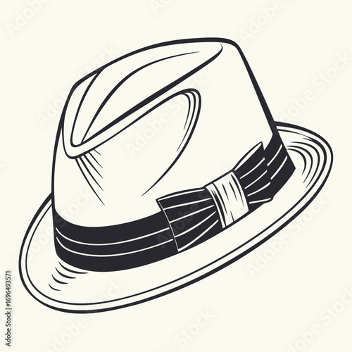 Clean fashion fedora hat icon for stylish designs